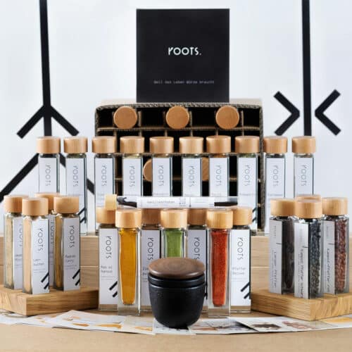 roots Gewuerzbox zwei Gewuerzstaender Grinder